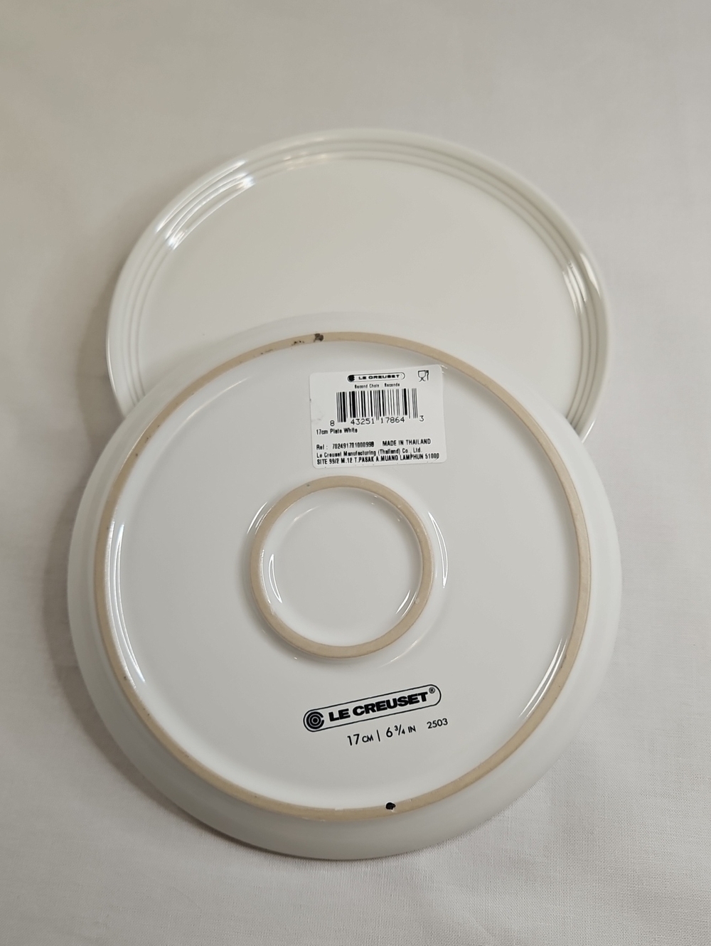 Le Creuset White 17cm - 6¾in Plates - Second Choice - Set Of 3